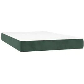 vidaXL Boxspringbett mit Matratze & LED Dunkelgrün 120x200 cm Samt