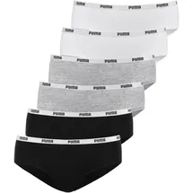 Puma Hipster 6er Pack - Soft Cotton Stretch, ECOM Grau/Weiß/Schwarz M