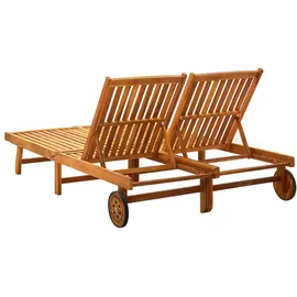 vidaXL Doppel-Sonnenliege 115 x 65 x 85 cm Braun