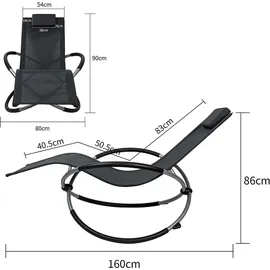 MuCoLa Schaukelliege 160 x 80 x 90 cm braun klappbar