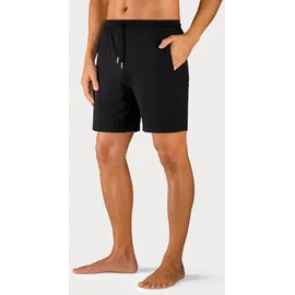 AUTHENTIC LE JOGGER "kurze Relaxshort, mit Kordel, Jogginghose", Herren, Gr. 48/50 (M), N-Gr, blau (navy, schwarz), Jersey, Obermaterial: 100% Baumwolle, unifarben, Basic, bequem kniefrei, Hosen, aus reiner Baumwolle, Topseller
