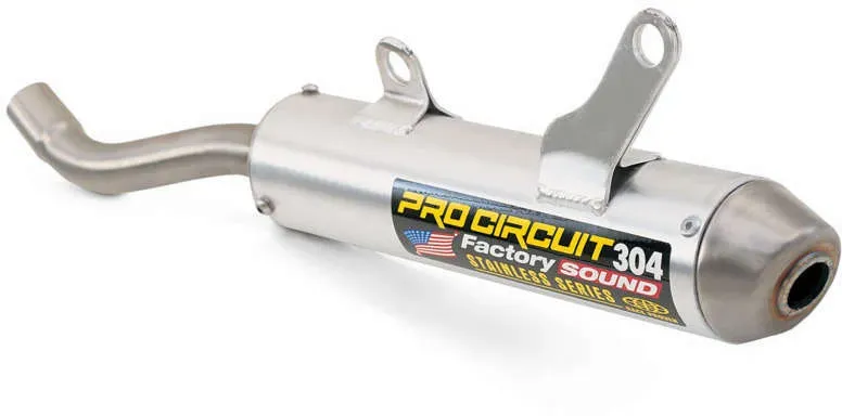 PRO CIRCUIT Geluiddemper 304 geborsteld alu / rvs dop Kawasaki KX125