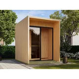 Gartensauna Nero 1 natur SPARSET 9kW BiOfen und ext. Strg - Naturbelassen