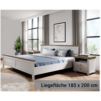 Lomadox Doppelbett mit 2x Nachttisch, Liegefläche 180 x 200