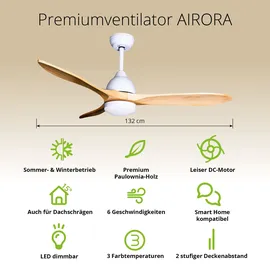 Eclipse Airora 0 cm Deckenventilator Holz