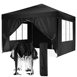 TOOLUCK Pavillon 3x6 Faltpavillon Wasserdicht Stabil Winterfest Faltbar Partyzelt mit 6 Seitenteilen Pop up Gartenpavillon UV Schutz 50+ Höhenverstellbar für Strand Hochzeit Camping, Grau