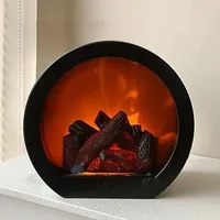 [niemals Verwendet] Led Kamin, Kamin Lamp Touch-bedienung, Elektrische Kamine Mit Flammeneffekt, Usb&batteriebetrieben Kaminfeuer Simulation Tischkamin Ornament Nach Hause