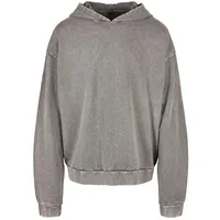 Build Your Brand Acid Washed Oversized Kapuzenpullover Asphalt 2XL