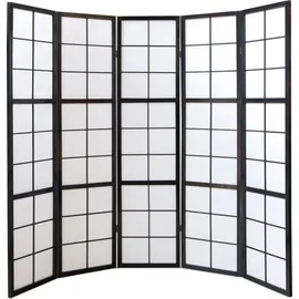 Homestyle4u Paravent Shoji in Schwarz 220x175 cm 283