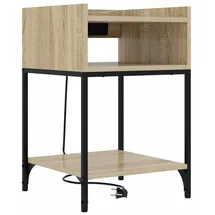 vidaXL Nachttisch mit Regal Sonoma-Eiche 40 x 40 x 61 cm Holzwerkstoff