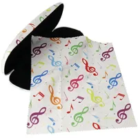 mugesh Brillenetui mit Putztuch Mikrofasertuch (für Musiker) bunt|weiß