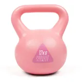 Phoenix Fitness RY1538 Kettlebell aus Vinyl – Wasserkocher Glocke schweres Gewicht für Krafttraining und Cardio, Rosa, 12 kg