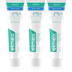 Elmex Sensitive Protection Gentle White Zahnpasta für natürlich weiße Zähne 3x75 ml