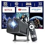 Salange Mini Beamer,kompatibel mit Netflix,4K Unterstützt Android 13, Smart Projector Portable 5G WiFi 6 BT 5.3, Mini Projektor Full HD 1080P Auto Keystone,Klein Handy Beamer Heimkino Outdoor,Schwarz