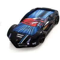 Autobett Luxury Standart in schwarz mit Frontbeleuchtung - Schwarz