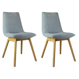 Andas Esszimmerstuhl »Ramon« (Set) 2 Stk.mit Massivholzbeinen, verschiedene Stoffe blau