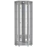 fif möbel Eckvitrine 71 x 172 x 50 cm (B/H/T) silberfarben