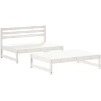 vidaXL 2-tlg. Garten-Lounge-Set Weiß Massivholz Kiefer