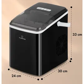 Klarstein Eiswürfelmaschine Klein, 2L Eiswürfelbereiter, Eiswürfelmaschine mit Touch Control, Mini-Eiswürfelmaschine für Große & Kleine Eiswürfel,