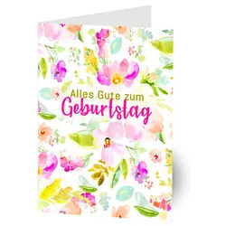 LUMA Geburtstagskarte mit Film Blumen Aquarell DIN B6