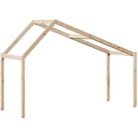 vidaXL Kinderbett Dach 203 x 95,5 x 142 cm Kiefer massiv braun