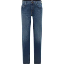 Straight-Jeans MUSTANG "Herren Style Denver Straight", Herren, Gr. 33, Länge 34, blau (682 mittelblau), Denim/Jeans, 100% Baumwolle, straight fit, Jeans