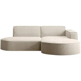 kaiser möbel Ecksofa Designer MODENA STUDIO stoff Dicker cord Poso Beige Rechts