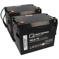 Q-Batteries Akku kompatibel E-Mobile E-Scooter Lecson 2x 12V 75Ah