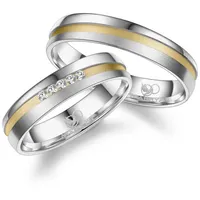 MARRYA Verlobungsring Silber Ringe Trauringe Eheringe Partnerringe goldfarben|silberfarben 54