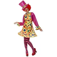 Smiffys Clown-Kostüm Clown Kostüm Kleid Karneval Faschingskostüm Damen, Dieses Clownskostüm ist voll auf den Punkt! gelb S