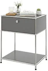 floordirekt Concept Epure Stahl Beistelltisch 500 x 400 x 650 mm Grau