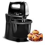 MPM Handmixer 750 Watt mit Rührschüssel und Standfuß, Schwarz