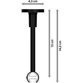 Interdeco GARDINENSTANGE INNENLAUF Sonette Sitra 520 cm (geteilt in 4 x 130 cm), 1-läufig, 20 mm Ø Schwarz