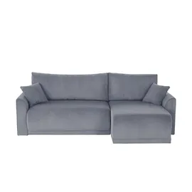 Sofa.de Eckcouch Stoff mit Schlaffunktion 3-Sitzer Blau