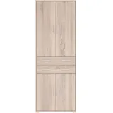 Stella Trading Office Line Aktenschrank in Eiche Sonoma Optik-Hoher Büroschrank mit 4 Türen-Modernes Büromöbel Komplettset, Holzwerkstoff, 79 x 220 x 35 cm