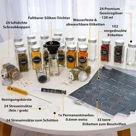 JAECU Gewürzglas Eckig 120 ml 24 St.
