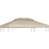 HIGSOSE Pavillon-Dachplane Ersatzdach 310 g/m2 Beige 3x4 m Ersatzdach Pavillon Pavillon Zubehör Pavillondach Wasserdicht Stabil Winterfest Dach für Pavillon Gartenpavillon Abdeckung