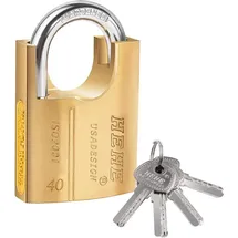 luxuskollektion Vorhängeschloss Messing 4 Schlüssel Spind Verstärkung 40mm