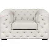 Home Affaire Chesterfield-Sessel Kalina Polyester 110 x 67 x 98 cm Beige mit klassischer Chesterfield-Knopfheftung