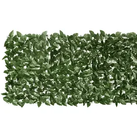 vidaXL Balkonsichtschutz mit Blättern 600 x 75 cm dunkelgrün