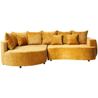 Carryhome Ecksofa, Gold, Textil, 3-Sitzer, Füllung: Schaumstoff, Ottomane links, L-Form, 307.0x194.0 cm, Stoffauswahl, seitenverkehrt erhältlich, Schlafen auf Sitzhöhe, Wohnzimmer, Sofas & Couches, Wohnlandschaften, Ecksofas