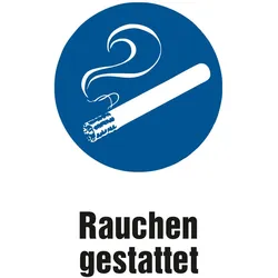 Gebotsschild - Rauchen gestattet