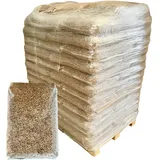 Hartholz Pellets 6 mm 100% Eiche, 1020 kg Palette mit 68 Säcken zum Heizen