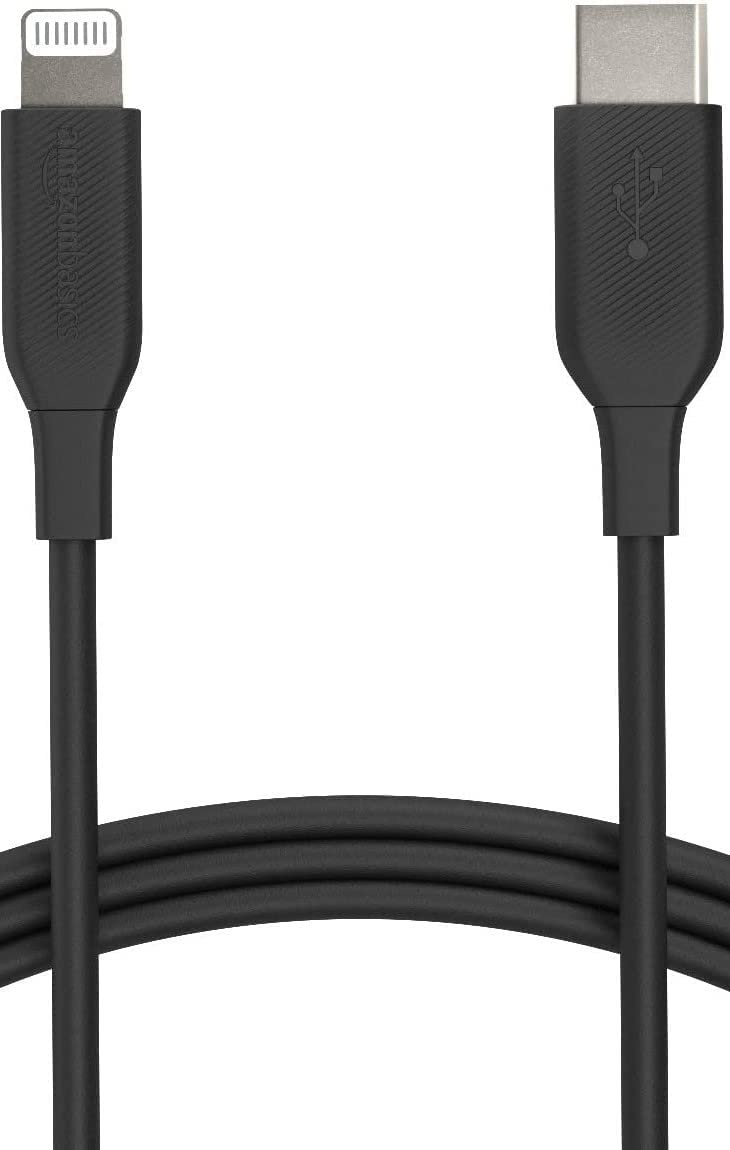 Amazon Basics - USB-C-auf-Lightning-Kabel, MFi-zertifiziertes Ladekabel für iPhone 13/12/11/X/XS/XR/8, für Typ-C Ladegeräte, Unterstützt Power Delivery, Schwarz, 0.9 m, kompatible mit Smartphone