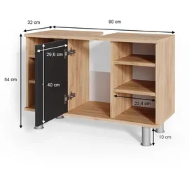 Vicco Waschbeckenunterschrank Fynn, 80 x 54 cm,