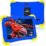 EagleSoar Kinder Tablet Android 12 Kindertablet 7 Zoll, Quad Core 2GB+32 GB, Dual-Kamera, HD-Display, WLAN, Bluetooth, Kindersicherung, Tablet für Kinder Ab 2-12 mit Kindersicherer Hülle(Dunkelblau)