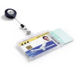 DURABLE Hartbox Ausweishalter Aufrollmechanismus und Druckknopfschlaufe 9 x 5,4 cm PS (Polystyrol) 10 Stück