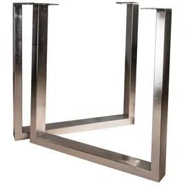 sam möbel gmbh Esstisch Baumkante Massiv Akazie nussbaumfarben 300x100 U-Gestell Silber UTRECHT - Braun