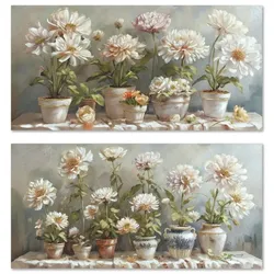 Bild Home ESPRIT Blumentopf – 2-teilig, 120 x 60 cm, handgemalt im traditionellen Stil