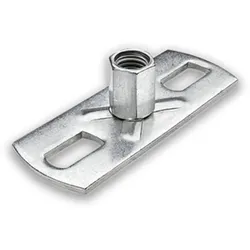 Grundplatte Grömo mit Gewindemutter M10/M10, Edelstahl